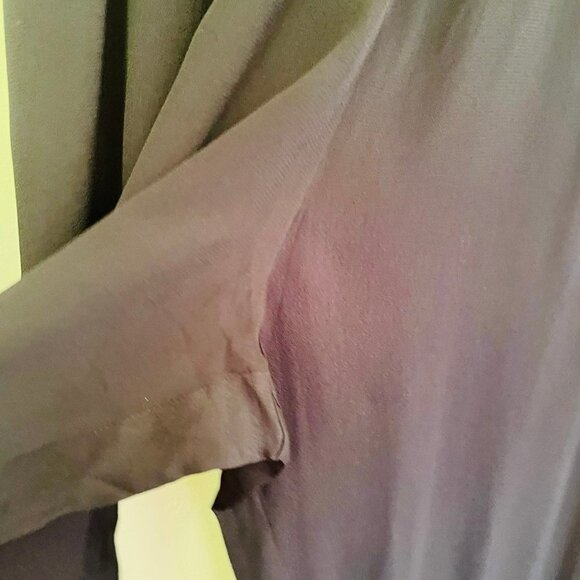 Ellos Black Lightweight Semi Sheer Elastic Waist Wide Leg Pants SZ 22W Petite - Picture 2 of 6